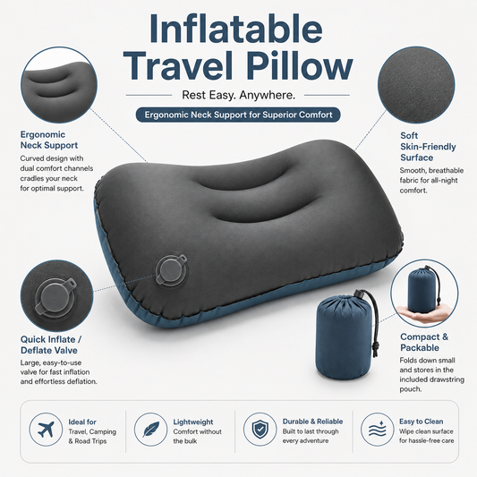 Compact Inflatable Travel Pillow