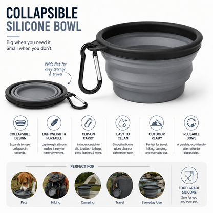 Collapsible Clip-On Silicone Bowl