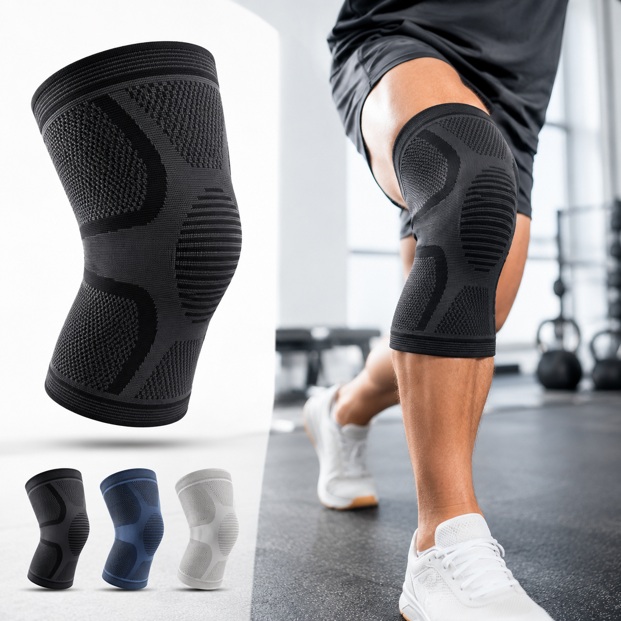 Breathable compression knee pads