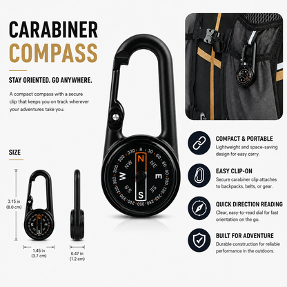 Clip-On Carabiner Compass