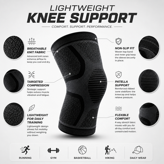 Breathable compression knee pads