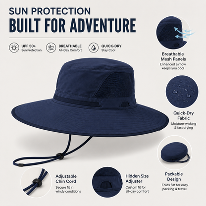 Men's UPF 50+ Outdoor Adventure Hat