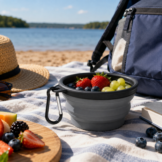 Collapsible Clip-On Silicone Bowl